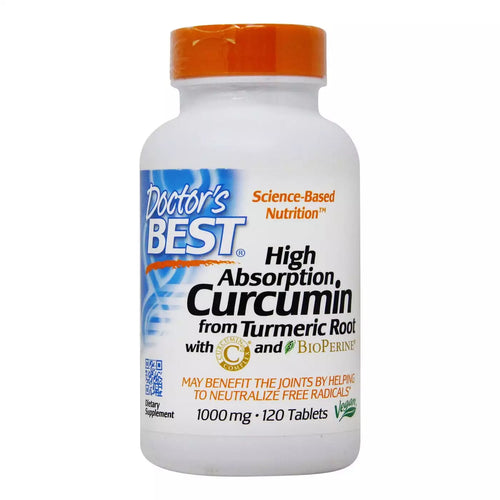 Doctor's Best High Absorption Curcumin from Tumeric Root - 1000mg 120 Tablets