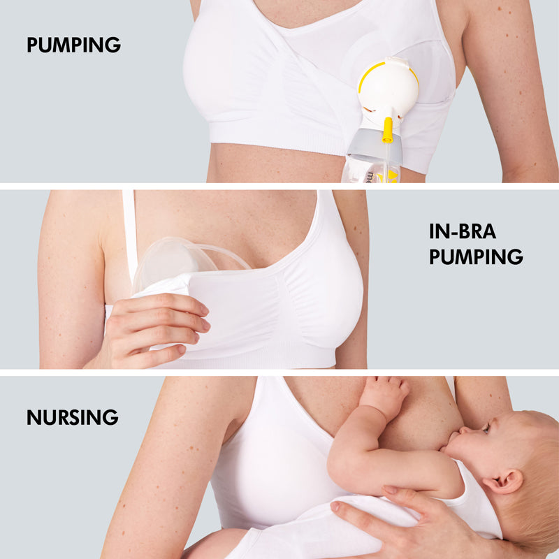 Medela 3 in 1 Nursing & Pumping Bra White Medium – Libra Baby
