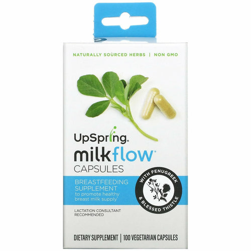 UpSpring, Milkflow, With Fenugreek + Blessed Thistle, 100 Vegetarian Capsules