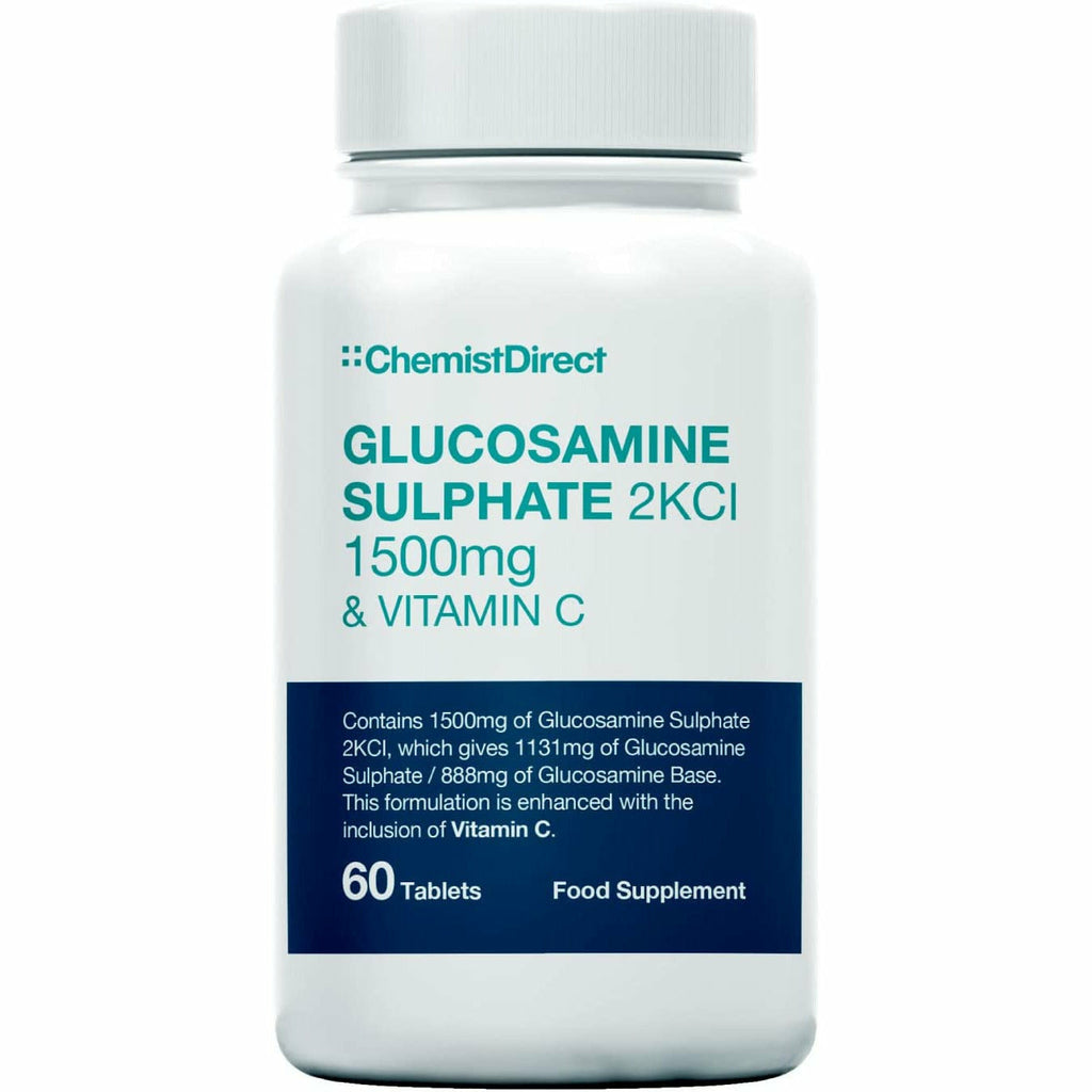 Image of Glucosamine Sulphate 2KCL 1500 mg & Vitamin C - 60 Tablets