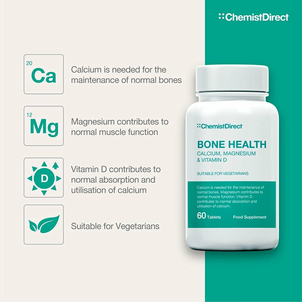 Image of Bone Health with Calcium, Magnesium & Vitamin D - 60 Tablets