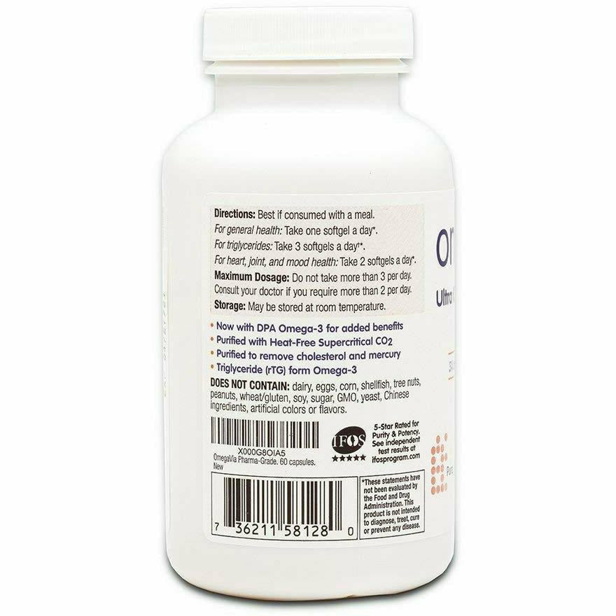 Image of OmegaVia Ultra-Concentrated Omega-3 by Innovix Pharma - Enteric Coated Burp Free - 60 Softgels