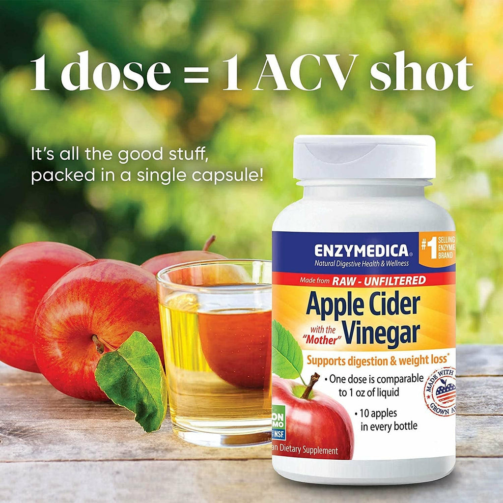 Image of Enzymedica Apple Cider Vinegar 120 Capsules - with the Mother