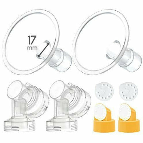 Image of Breastshield 17-34mm, 2x Base Connector w/Valve and Membrane for Medela by Maymom