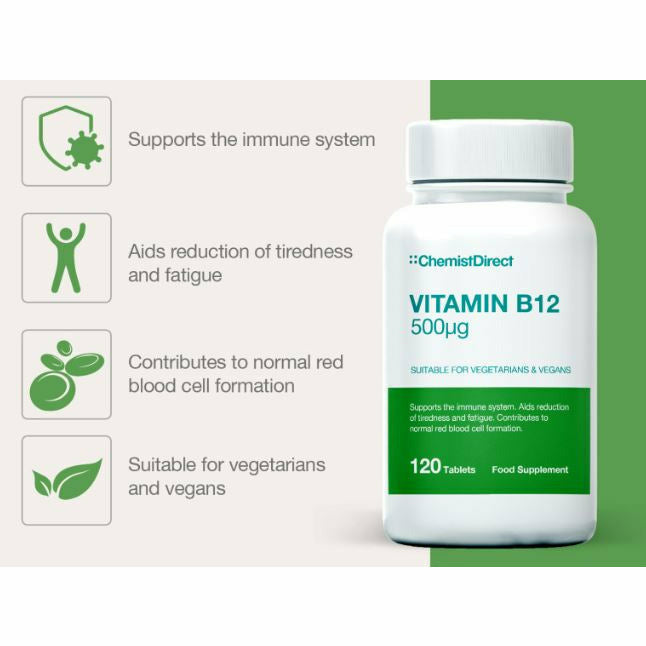 Image of Vitamin B12 500ug - 120 Tablets