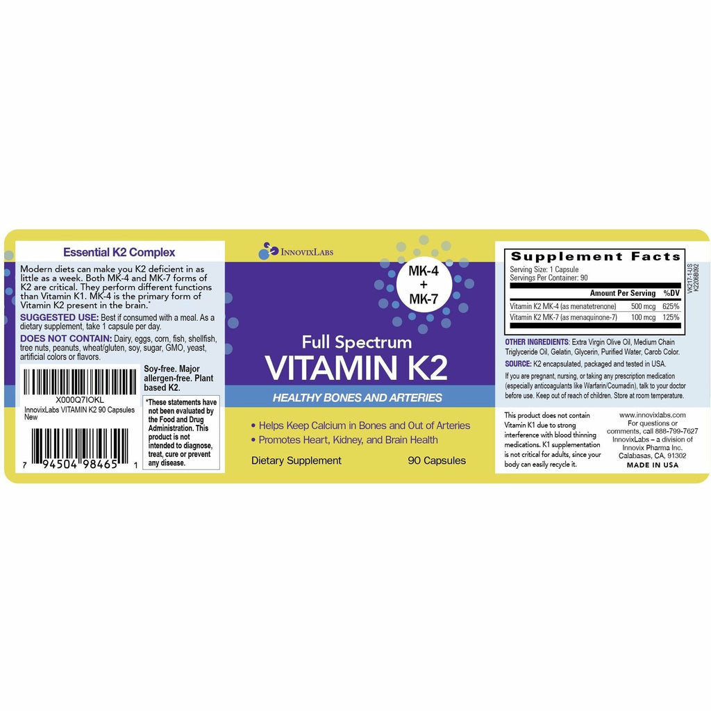 Image of InnovixLabs Full Spectrum Vitamin K2 - 600mcg - MK-4 and MK-7