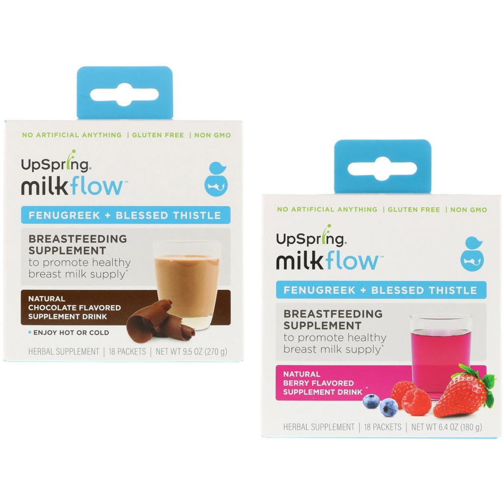 Image of UpSpring - MilkFlow Lactation Supplement Drink Mix - Chocolate or Berry Flavour